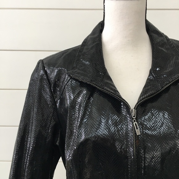 Vintage 90s Snakeskin Leather Jacket - Picture 4 of 6